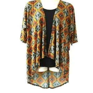 LuLaRoe Gold Aztec Print Lindsay Kimono
